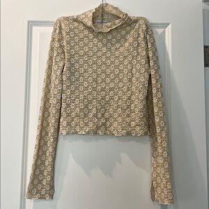 Carly Jean Los Angeles Floral Lace Top in Cream